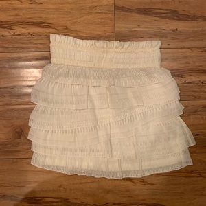 IRO cream ruffle skirt